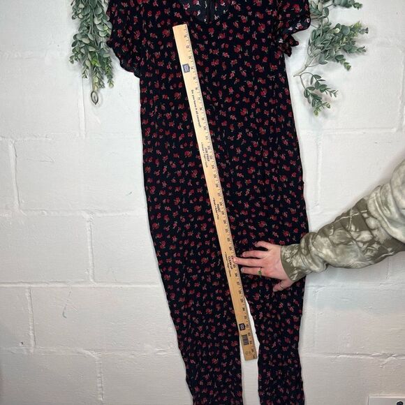 The nines by Hatch | women black jumpsuit with red floral - Picture 4 of 13